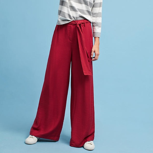 Anthropologie Pants - Anthropologie Tie-Waist Wide-Legs